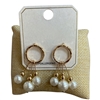 ME91984 CIRCLE PEARLS DROP STUD EARRINGS