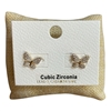 ME9297 CUBIC ZIRCONIA BUTTERFLY STUD EARRINGS