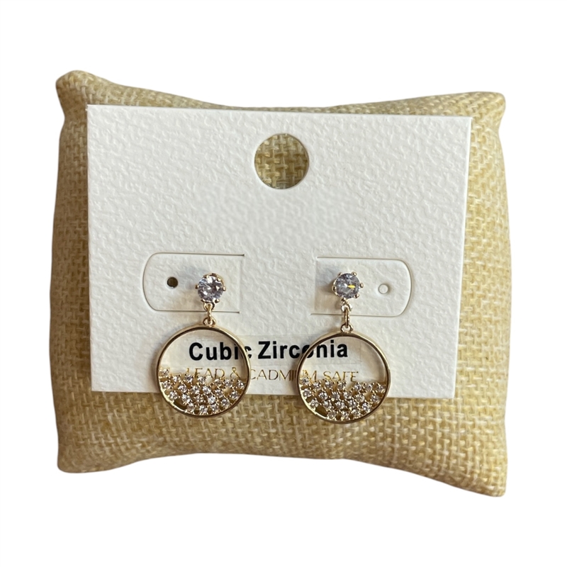 ME9306 CUBIC ZIRCONIA SMALL ROUND POST  STUD EARRINGS