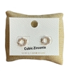 ME9307 CUBIC ZIRCONIA BAGUETTE OPEN CIRCLE STUD EARRINGS