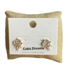 ME9315 CUBIC ZIRCONIA BAGUETTE CLUSTER STUD EARRINGS
