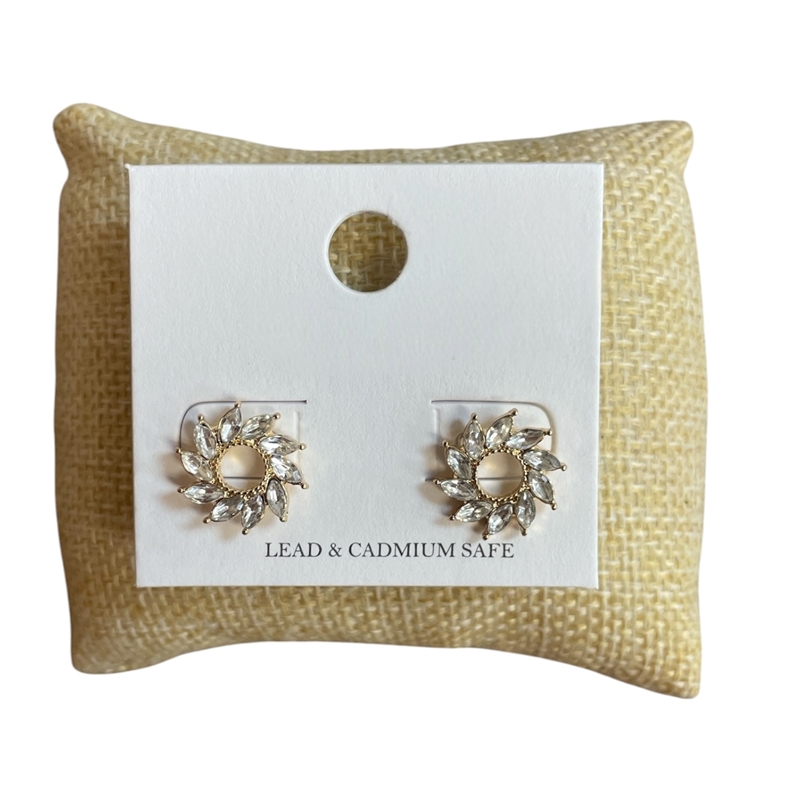 ME9373 CUBIC ZIRCONIA SUN  STUD EARRINGS