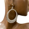 MER5053  RHINESTONE OVAL EARRINGS