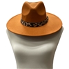 MH0047RC RUSTIC LEOPARD STRAP 100% POLYESTER PANAMA HAT