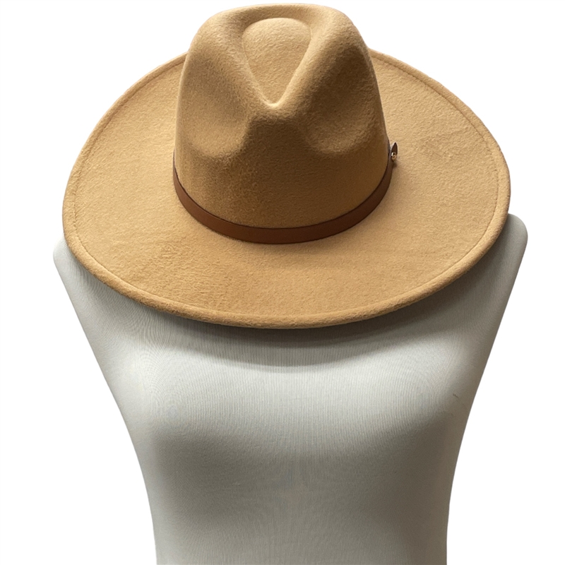MH0053NT  NATURAL BROWN STRAP 100% POLYESTER PANAMA HAT