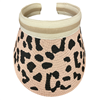 MH0065 55% PAPER 45% POLYESTER LEOPARD PRINT OPEN TOP SUN HAT