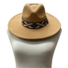 MH0086NT NATURAL  AZTEC STRAP 100% POLYESTER PANAMA HAT
