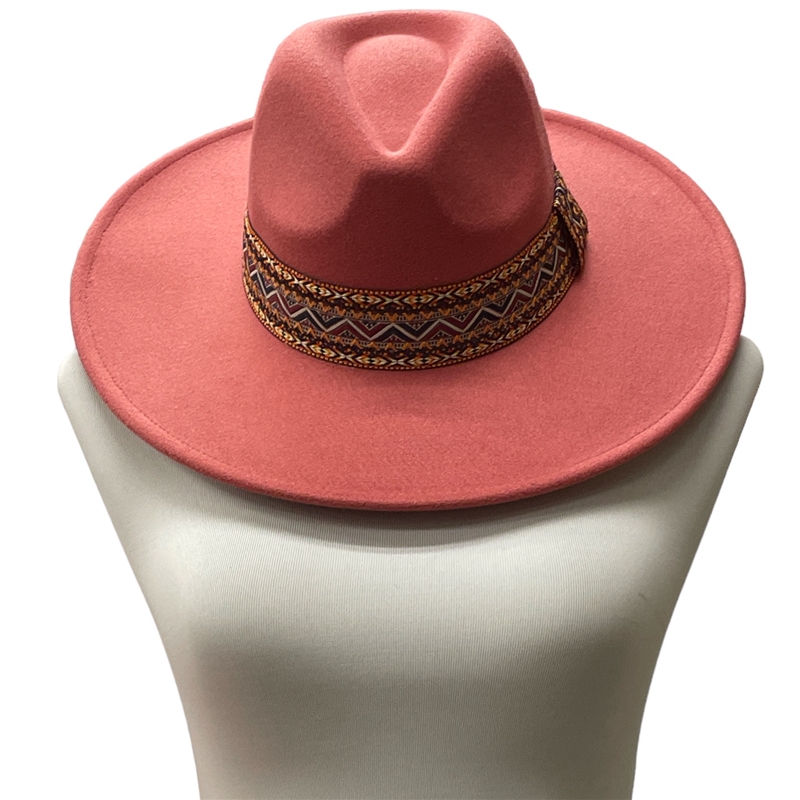 MH0088CR  CORAL 100% POLYESTER PANAMA HAT