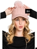 MH0143BH   BLUSH  BEANI CAP & POM POM