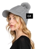 MH0143GY  GRAY  BEANI CAP & POM POM