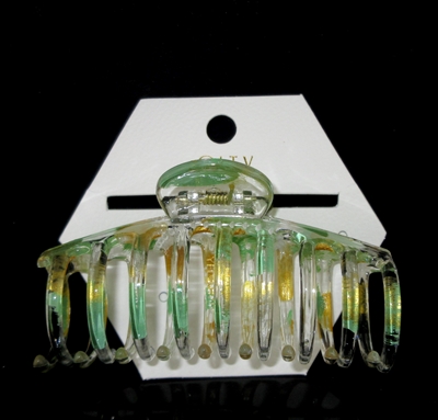 MH0268 CLEAR LONG GREEN HAIR CLIP