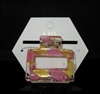 MH0272 SM RECTANGULAR CLEAR PINK HAIR CLIP