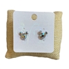 MK01 CUBIC ZIRCONIA MOUSE STUD EARRINGS