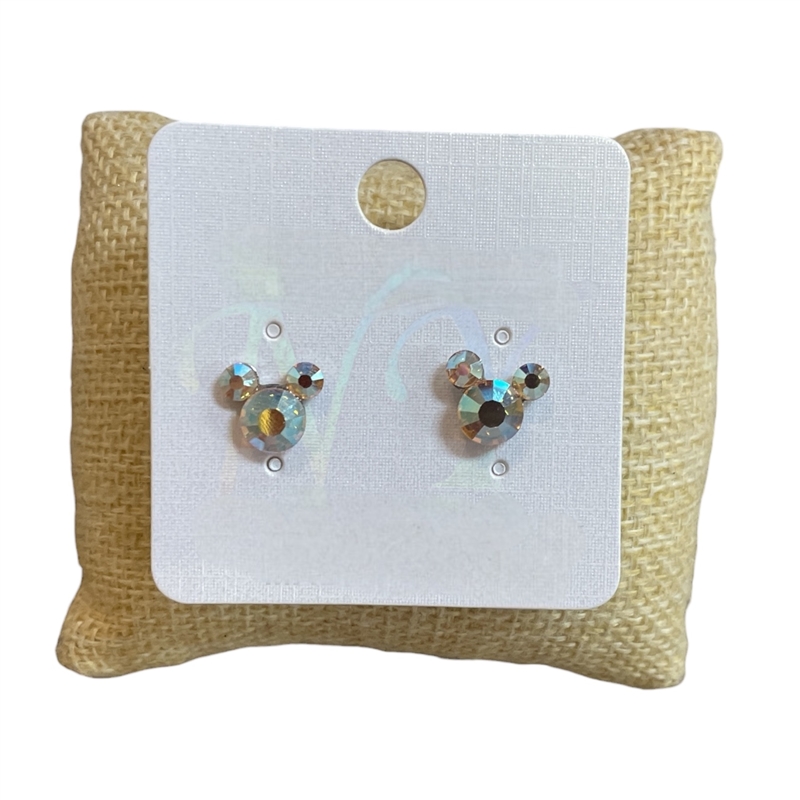 MK01 CUBIC ZIRCONIA MOUSE STUD EARRINGS