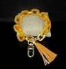 MK720-2 ORANGE CLEAR/MATTE ACRYLIC BRACELET KEYCHAIN