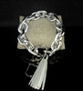 MK720-3 SILVER PLAIN/MATTE ACRYLIC BRACELET KEYCHAIN