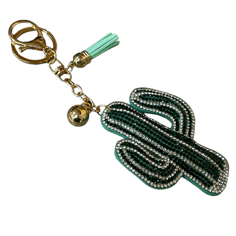 MKH21  CACTUS RHINESTONE KEYCHAIN