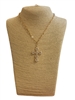MN20117 PEARL CROSS & RHINESTONE NECKLACE