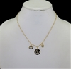 MN4191 SMILEY FACE CHARMS SHORT CHAIN NECKLACE