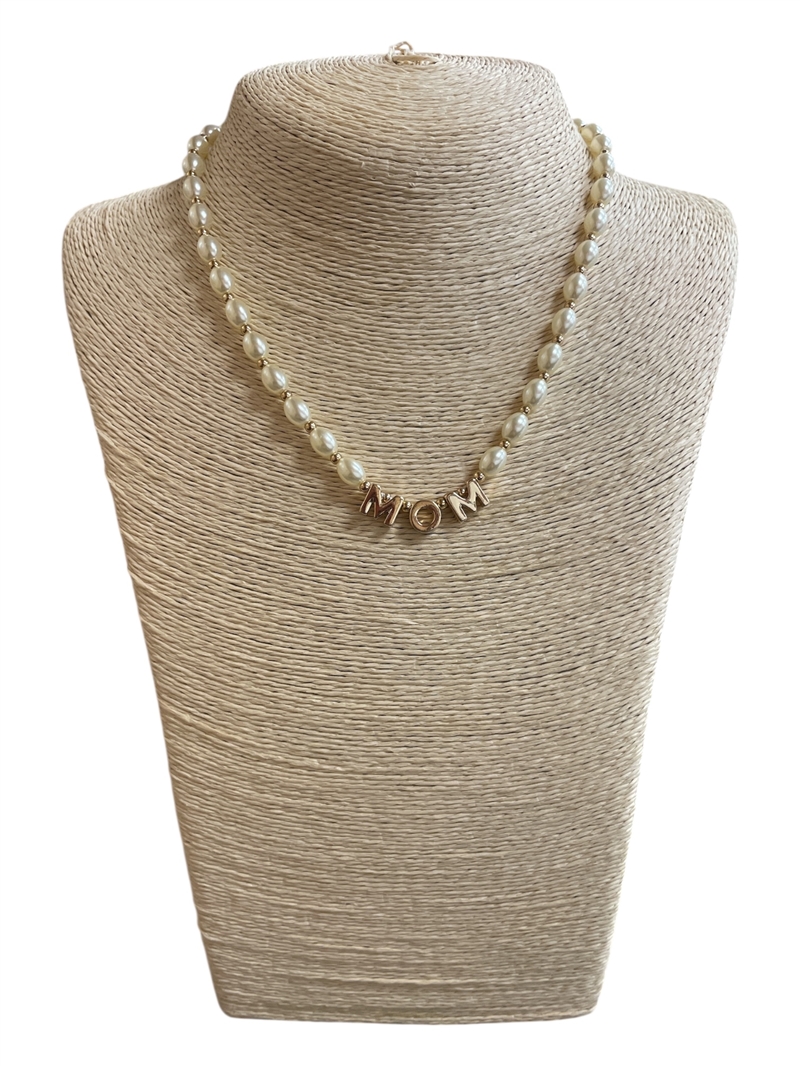 MN4295 GOLD MOM PEARL NECKLACE