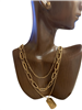 MN7049 MULTI LAYERED CHAIN SET  NECKLACE