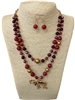 MNE7956 GOLD  ELEPHANT MULTI LAYERED SET NECKLACE