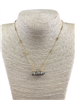 MNE8056 BEADED GOLD CENTERED CRYSTAL SHORT NECKLACE