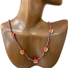 MNE8074 GREEN MULTI SEED BEAD WATERMELON SHORT NECKLACE