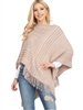 MS0197TP   TAUPE  FRINGE PONCHO