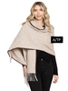MS0322  TAUPE TEXTURED SOLID FRINGE SCARF