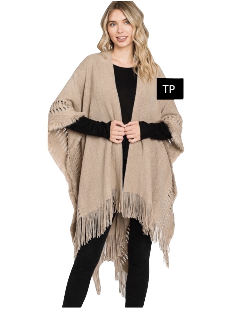 MS0326TP  TAUPE  SHAWL WRAP
