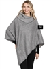 MS0330GY  GRAY HIGH NECK PONCHO