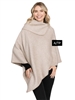 MS0330TP  TAUPE HIGH NECK PONCHO