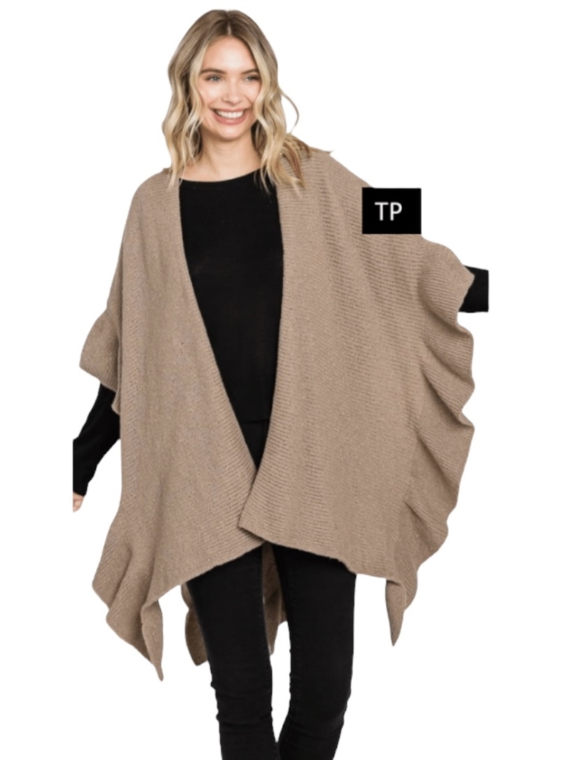 MS0336TP  TAUPE SHAWL WRAP