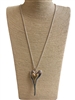 N013406 TWO TONE HEART SILVER NECKLACE