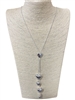 N013433  SILVER TASSEL HEARTS NECKLACE