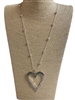 N013439 SILVER HEART HAMMERED NECKLACE