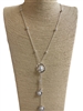 N013443 DANGLING PEARL  SILVER NECKLACE