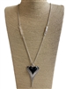 N013449 BLACK SILVER HEART NECKLACE