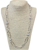N013495  OVAL & PEARL CHAIN NECKLACE