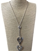 N013511  TASSEL  HEART SNAKE CHAIN NECKLACE