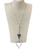 N013518 HAMMERED HEART SNAKE CHAIN NECKLACE