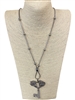 N013533  HAMMERED KEY SNAKE CHAIN NECKLACE