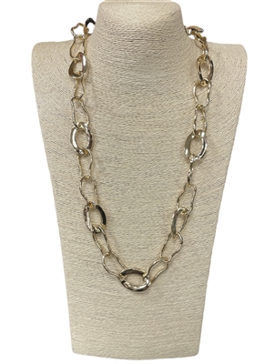 N013550 HAMMERED LONG CHAIN NECKLACE