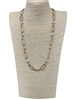 N013556 CHAIN & PEARL LONG NECKLACE