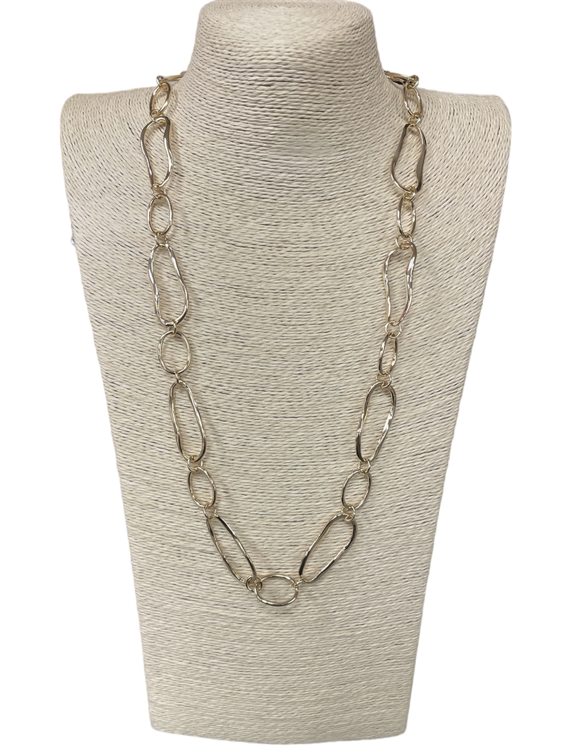 N013563  SILVER LONG CHAIN NECKLACE