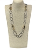 N013572 TWO TONE LONG CHAIN  NECKLACE
