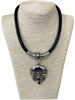 N013765 SILVER FACE MAGNETIC SHORT NECKLACE