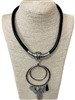 N013CH  CIRCLE & CHARMS MAGNETIC SHORT NECKLACE