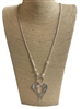 N01966-1 HAMMERED HEART MATTE SILVER  NECKLACE